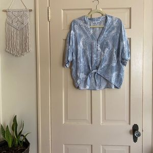 Snake Print Button Up Top